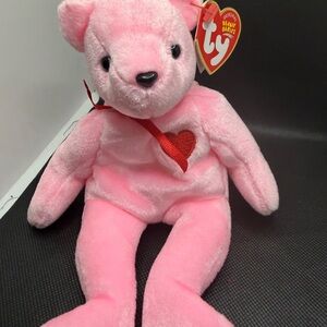 Ty Beanie Baby SMOOCH-E Pink Bear 2004 Valentine Plush With Tag